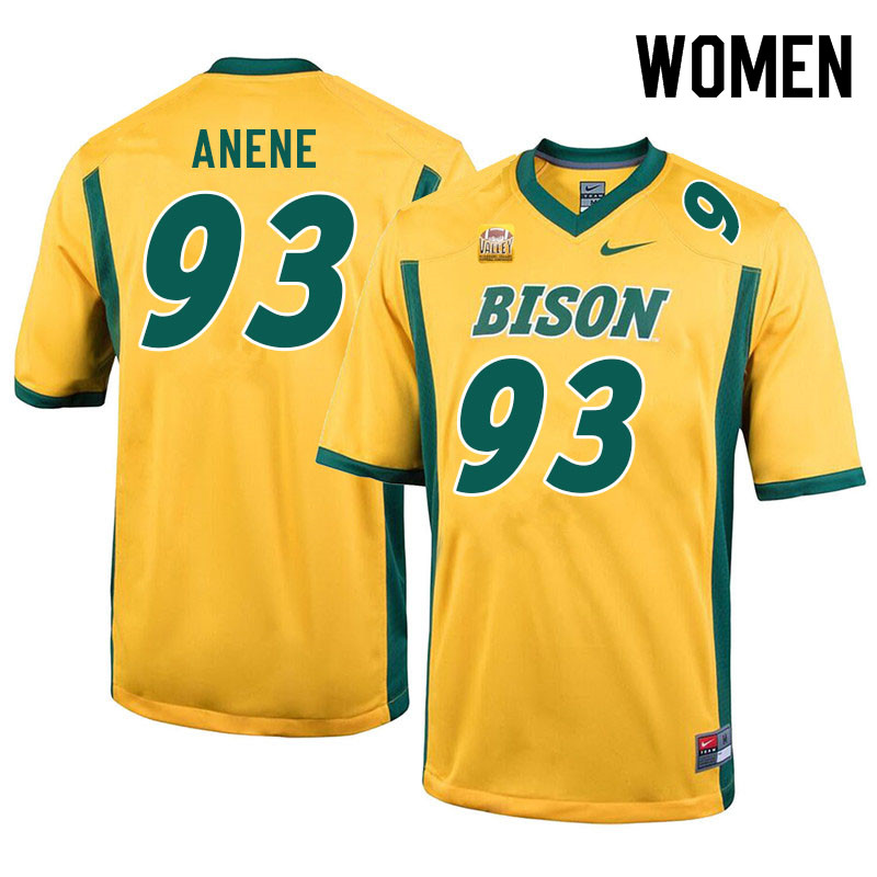 Women #93 Toby Anene North Dakota State Bison College Football Jerseys Sale-Yellow